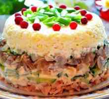 Як приготувати листковий салат з куркою і грибами
